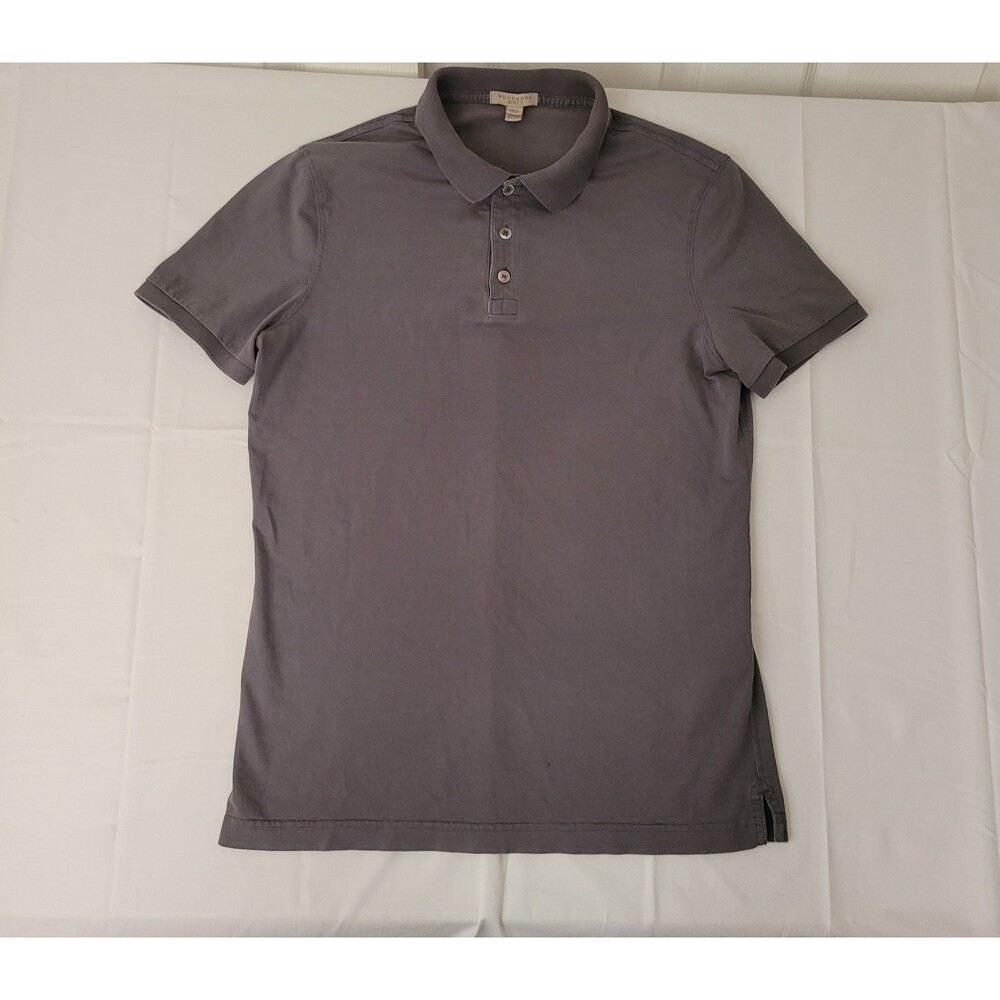Burberry Brit Mens Medium Gray Luxury Polo Shirt Short Sleeve Designer